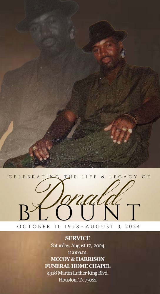 DONALD BLOUNT 1958 – 2024