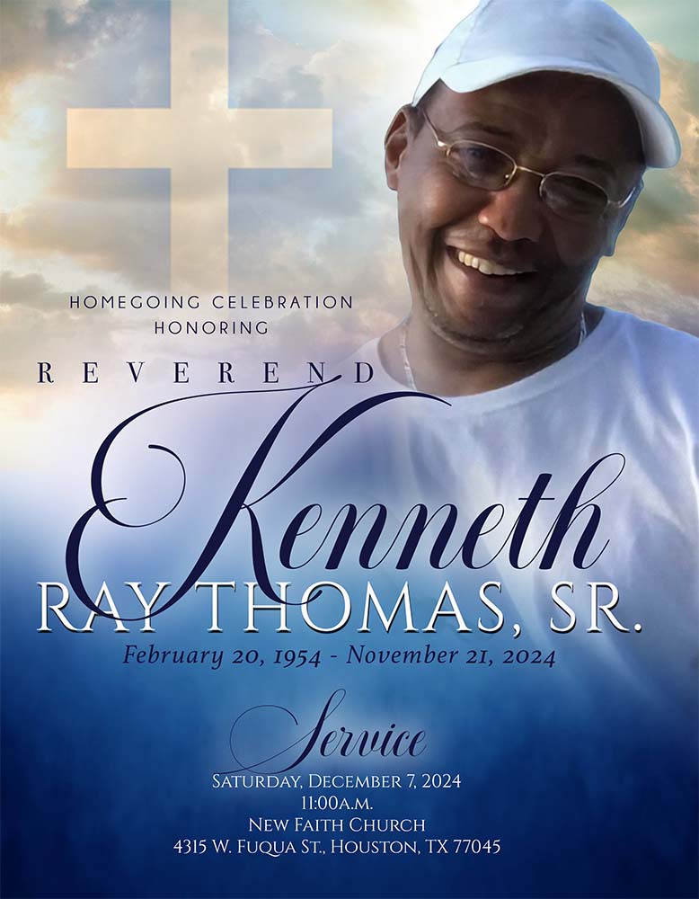 REV. KENNETH THOMAS SR. 1954 – 2024