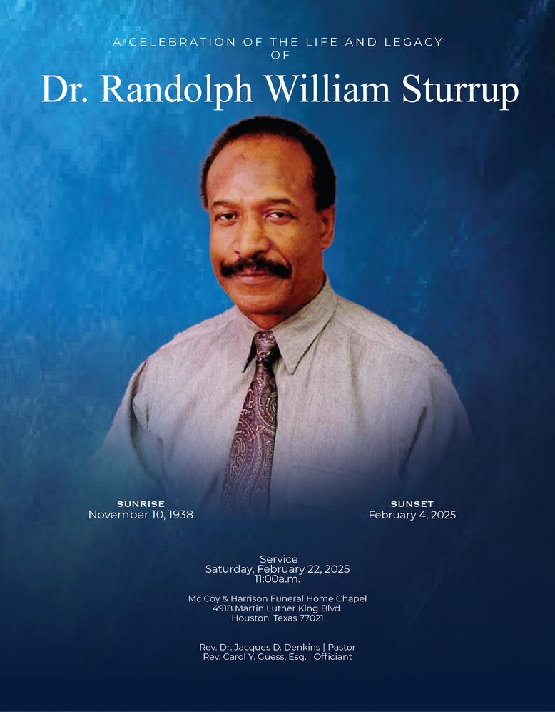 DR. RANDOLPH STURRUP 1938 – 2025